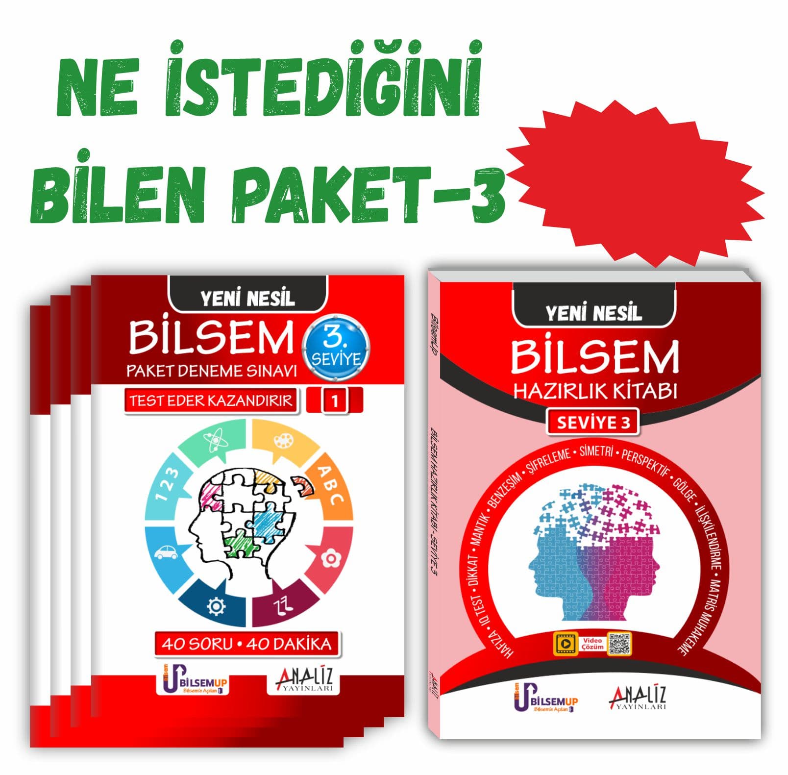 BİLSEM NE İSTEDİĞİNİ BİLEN PAKET 3 (HAZIRLIK KİTABI + PAKET DENEME)